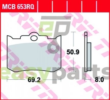 Комплект тормозных колодок, дисковый тормоз TRW MCB653RQ