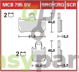 Комплект тормозных колодок, дисковый тормоз TRW MCB795CRQ