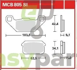 Фото комплект тормозных колодок, дисковый тормоз TRW MCB805SI Комплект тормозных колодок, дисковый тормоз TRW MCB805SI