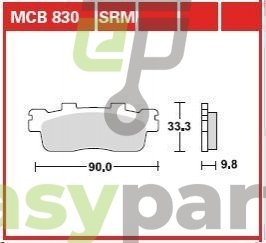 Комплект тормозных колодок, дисковый тормоз TRW MCB830SRM