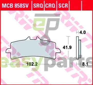 Комплект тормозных колодок, дисковый тормоз TRW MCB858SCR
