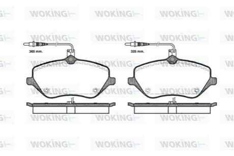 Комплект тормозных колодок, дисковый тормоз WOKING P10013.04