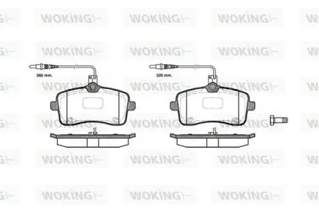 Комплект тормозных колодок, дисковый тормоз WOKING P10023.04