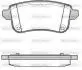 Гальмівні колодки зад. RENAULT Scenic/Megan/Talisman 1.4-2.0 08- WOKING P12873.10 (фото 1)