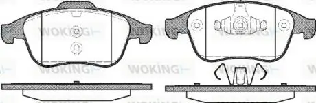 Гальмівні колодки пер. Scenic/Megane 09-16/Clio 13-21 (ATE) (155,3x63x18) WOKING P12893.00