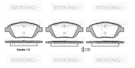 Комплект тормозных колодок, дисковый тормоз WOKING P12923.00