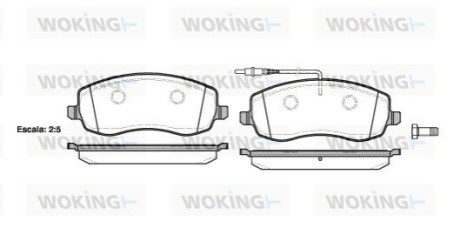 Комплект тормозных колодок, дисковый тормоз WOKING P12933.02