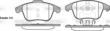 Гальмівні колодки пер. Citroen C4 Picasso 06-/Peugeot 5008 09- (ATE) WOKING P13493.00
