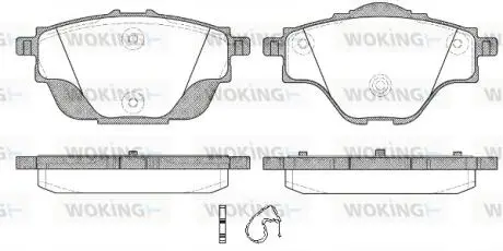 Комплект тормозных колодок, дисковый тормоз WOKING P14573.00