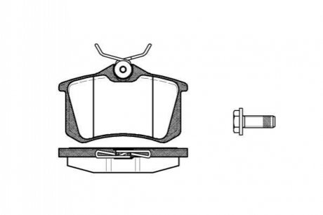 Тормозные колодки зад. Caddy III/IV/Passat/Audi A4/A6 (Lucas) (17mm) WOKING P3633.05 (фото 1)