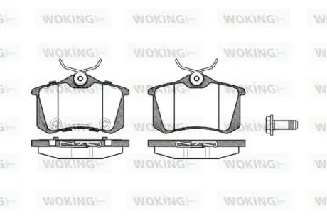 Тормозные колодки зад. Caddy III/IV/Passat/Audi A4/A6 (Lucas) (15mm) WOKING P3633.74