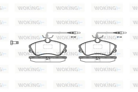 Комплект тормозных колодок, дисковый тормоз WOKING P7343.04