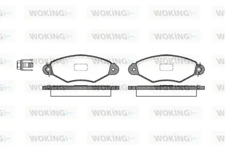 Гальмівні колодки пер. Kangoo 1.2-1.6 97- (Bosch) (з датчиком) WOKING P7433.00