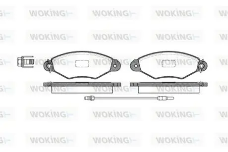 Гальмівні колодки пер. Kangoo 1.2-1.6 97- (Bosch) (з датчиком) WOKING P7433.01
