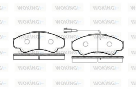 Комплект тормозных колодок, дисковый тормоз WOKING P8593.01