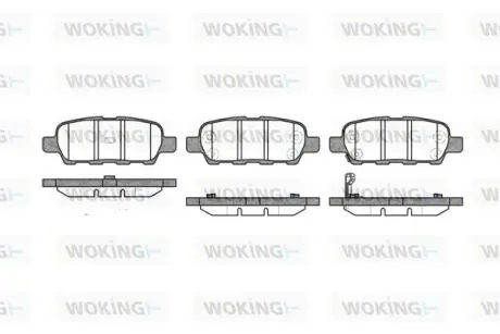Гальмівні колодки зад. Qashqai/X-Trail 07- (38x105,5x14,3) WOKING P9763.01