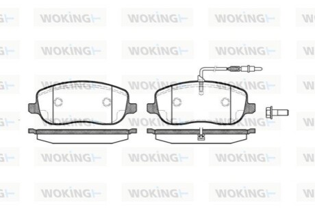 Комплект тормозных колодок, дисковый тормоз WOKING P9793.12