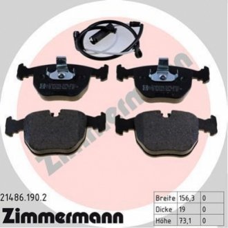 Комплект тормозных колодок, дисковый тормоз ZIMMERMANN 21486.190.2 (фото 1)