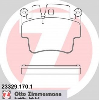 Комплект гальмівних колодок, дискове гальмо ZIMMERMANN 23329.170.1 (фото 1)