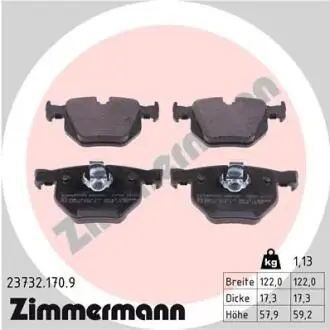 Комплект гальмівних колодок, дискове гальмо ZIMMERMANN 23732.170.9