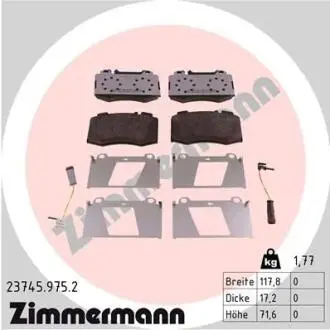 КЛОКИ ХАМУЛК. MERCEDES W220 S-КЛАСС 02-05 ZIMMERMANN 23745.975.2