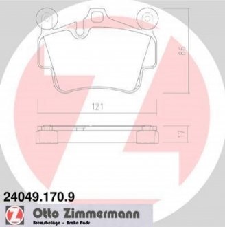Комплект тормозных колодок, дисковый тормоз ZIMMERMANN 24049.170.9 (фото 1)