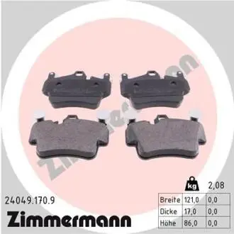 Комплект гальмівних колодок, дискове гальмо ZIMMERMANN 24049.170.9
