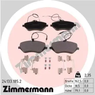 Комплект гальмівних колодок, дискове гальмо ZIMMERMANN 24133.185.2