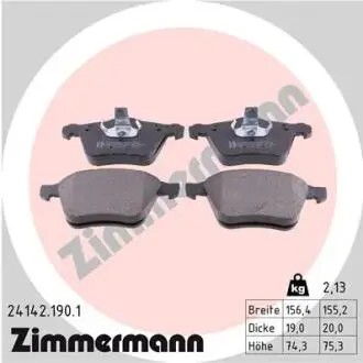 Комплект тормозных колодок, дисковый тормоз ZIMMERMANN 24142.190.1