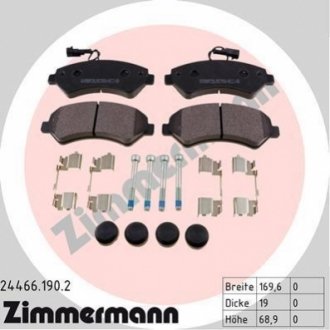 Комплект тормозных колодок, дисковый тормоз ZIMMERMANN 24466.190.2 (фото 1)