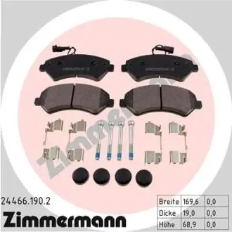 Комплект тормозных колодок, дисковый тормоз ZIMMERMANN 24466.190.2
