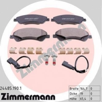 Комплект тормозных колодок, дисковый тормоз ZIMMERMANN 24485.190.1