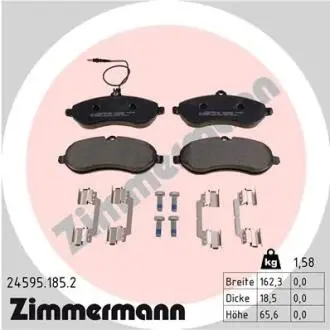 Фото комплект тормозных колодок, дисковый тормоз ZIMMERMANN 24595.185.2 Комплект тормозных колодок, дисковый тормоз ZIMMERMANN 24595.185.2