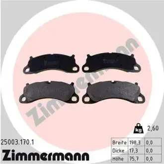 КОЛОДКИ HAMULC. PORSCHE 911 (991) 12-Й?D ZIMMERMANN 25003.170.1