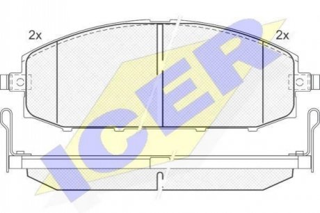 Колодки гальмівні (передні) Nissan Patrol GR V 97- ICER 181448