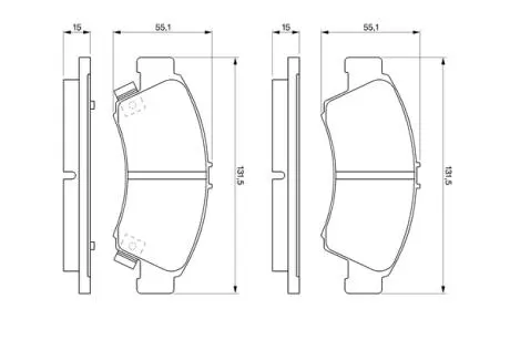 Комплект гальмівних колодок, дискове гальмо BOSCH 0 986 461 126 (фото 1)
