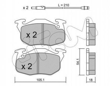 Комплект тормозных колодок, дисковый тормоз CIFAM 822-037-0