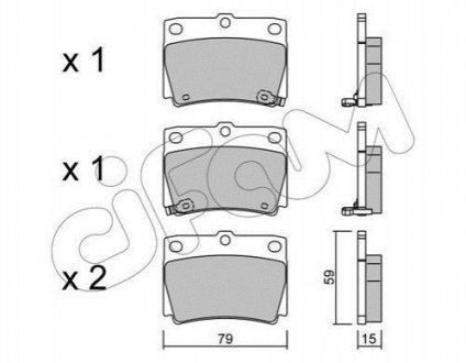 Комплект тормозных колодок, дисковый тормоз CIFAM 822-484-0
