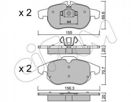 Комплект тормозных колодок, дисковый тормоз CIFAM 822-540-0 (фото 1)