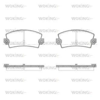 Гальмівні колодки зад. С300/FOCUS II/MAZDA 3/5/ESPACE I/C70/C30 1.6-2.7 03-12 WOKING P1213.36