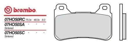 Склад: синтетика дорожні / гоночні BREMBO 07HO50SC