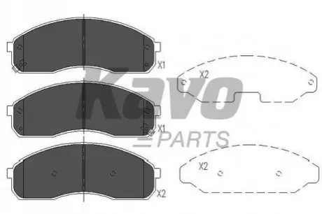 Колодки гальмівні (передні) Kia Carnival/K2500/Pregio 97- KAVO PARTS KBP-4012