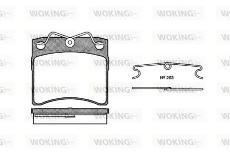 Гальмівні колодки пер. T4 -96 (R15) (вен.диск LUC) WOKING P2853.00