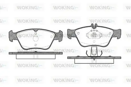 Комплект тормозных колодок, дисковый тормоз WOKING P4863.00