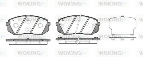Гальмівні колодки пер. Kia Carens 07/Sportage 04 (mando) WOKING P12023.22
