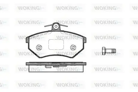 Гальмівні колодки пер. Audi 100/80/A4/Caddy/Cordoba (85-04) WOKING P0343.40