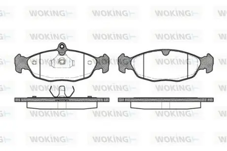 Комплект тормозных колодок, дисковый тормоз WOKING P2933.20