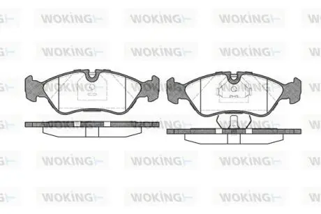 Комплект тормозных колодок, дисковый тормоз WOKING P3863.30