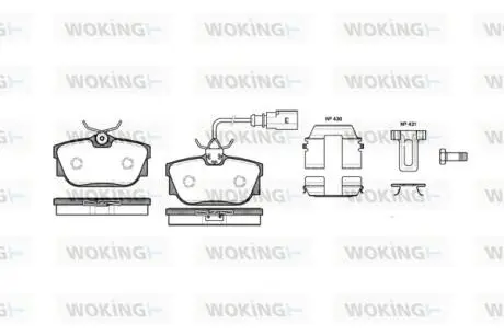 Комплект тормозных колодок, дисковый тормоз WOKING P6673.12