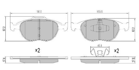 Комплект гальмівних колодок, дискове гальмо FREMAX FBP-1305